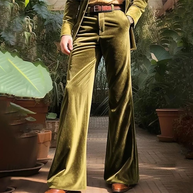 Retro Vintage 1970s Trousers Bell Bottom Pants Flared Trousers Hippie Disco Fancy Dress Men's Halloween Carnival Performance Party Dailywear Adults' Pants3