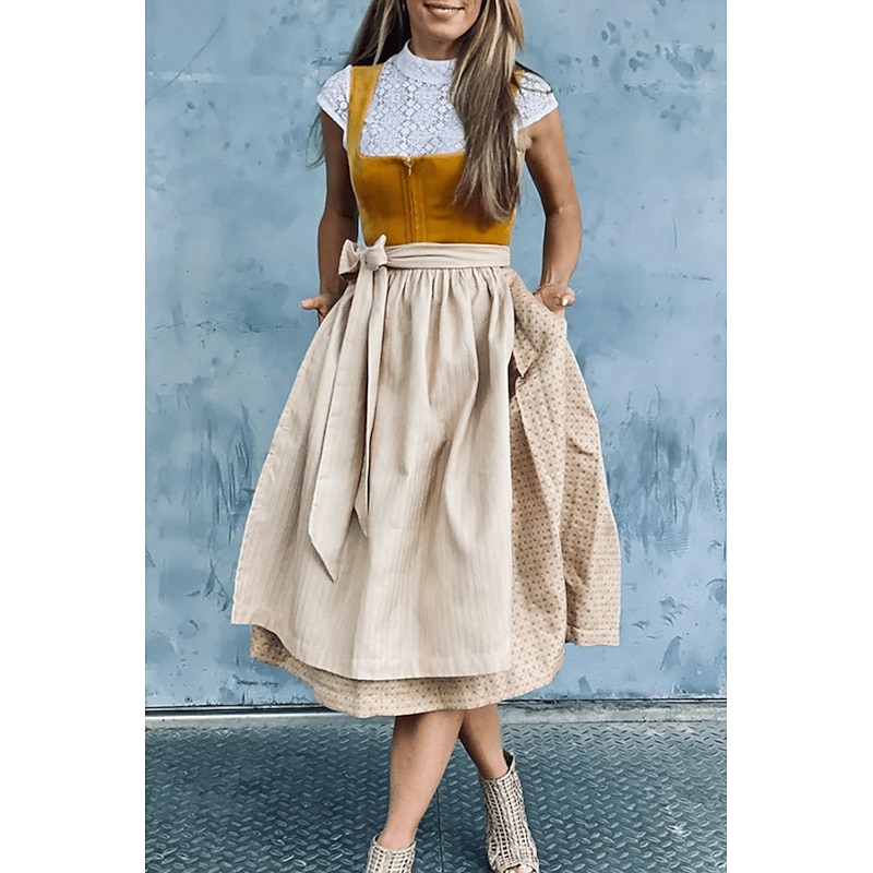 Women's Midi Dress Casual Dress Fashion Modern Vacation Going out Beach Regular Fit Color Block Sleeveless Crew Neck Orange Summer