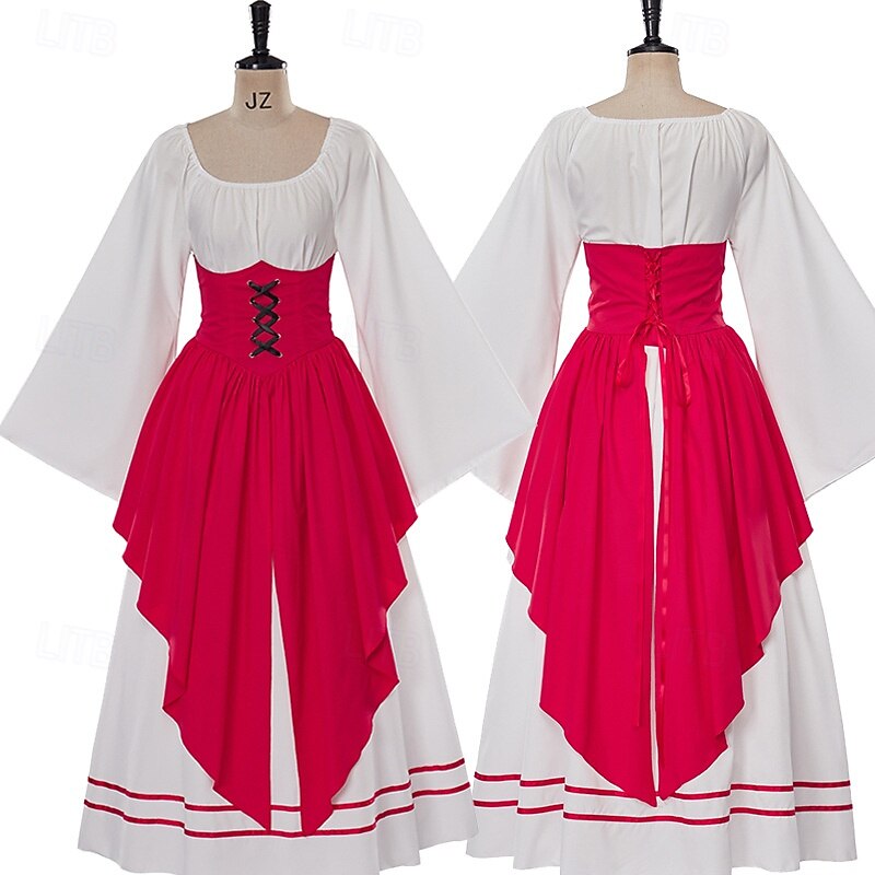 Medieval Renaissance Cocktail Dress Prom Dress Outlander Elven Fancy Dress Women's Halloween Carnival Masquerade LARP Ren Faire Festival Adults' Dress4