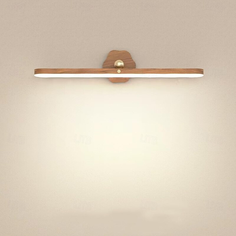 36W Rotating LED Deco Night Light Wall Light Magnetic Fill Light  Type-C Rechargeable Wood-Grain Light Touch Makeup Mirror Light Detachable Cabinet Light 1PC  Warm White and White2