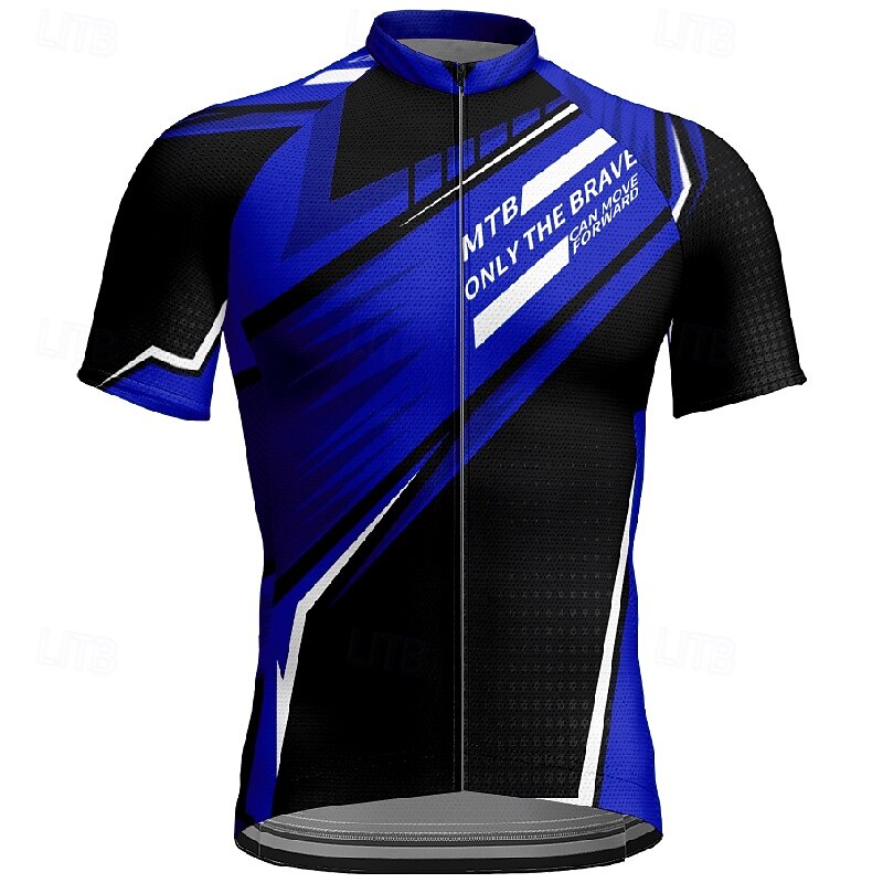 Men's Cycling Jersey Geometric Short Sleeve Bike Tee Tshirt Jersey with 3 Rear Pockets Mountain Bike MTB Quick Dry Anatomic Design Wicking Breathable Sports Yellow Red Royal Blue Clothing Apparel