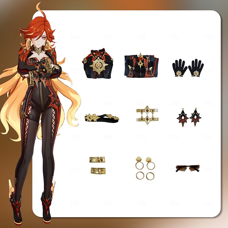 Genshin Impact Mavuika Anime Cosplay Costume Outfits Cosplay Suits Video Game Costumes Halloween Carnival Party Comic Con Costume For Women's Adults'4