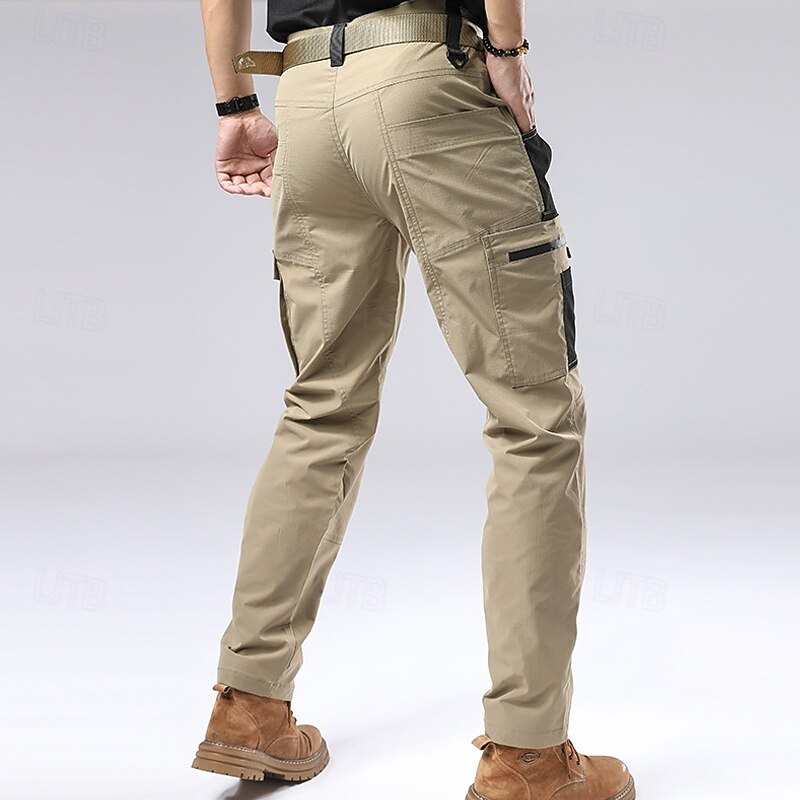 Men's Cargo Pants Tactical Pants Trousers Zipper Pocket Multi Pocket Color Block Wearable Outdoor Daily Camping & Hiking Fashion Classic ArmyGreen Black2