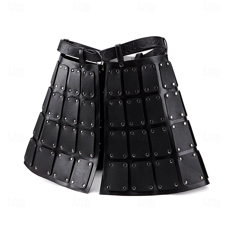 Retro Vintage Medieval Renaissance Skirt Armor Lamellar Skirt Warrior Viking Men's Viking Halloween Carnival Performance Party LARP Adults' Skirt (Belt Not Included)4