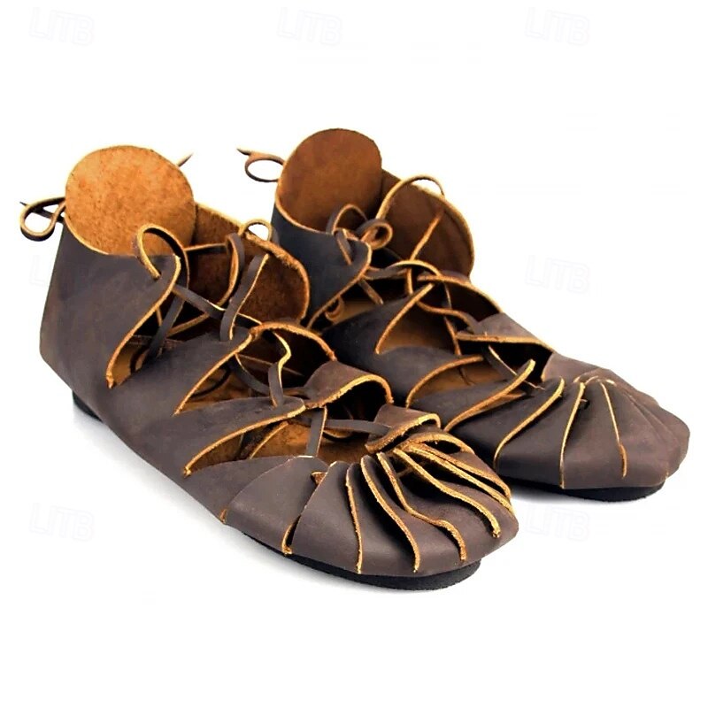 Medieval Renaissance Shoes Pirate Vikings Fancy Dress Men's Celtic Pirate Halloween Masquerade Performance Party & Evening LARP Adults' Shoes3