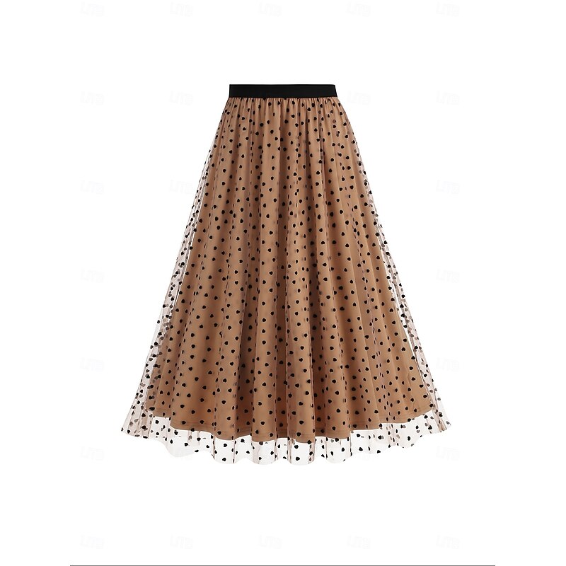 Retro Vintage 1950s Skirt Heart Fancy Dress Women's Masquerade Daily Wear Bachelorette Party Adults' Skirt2