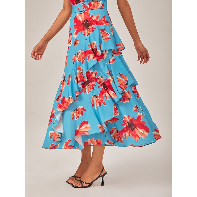 Floral Ruffle Chiffon Maxi Dress4