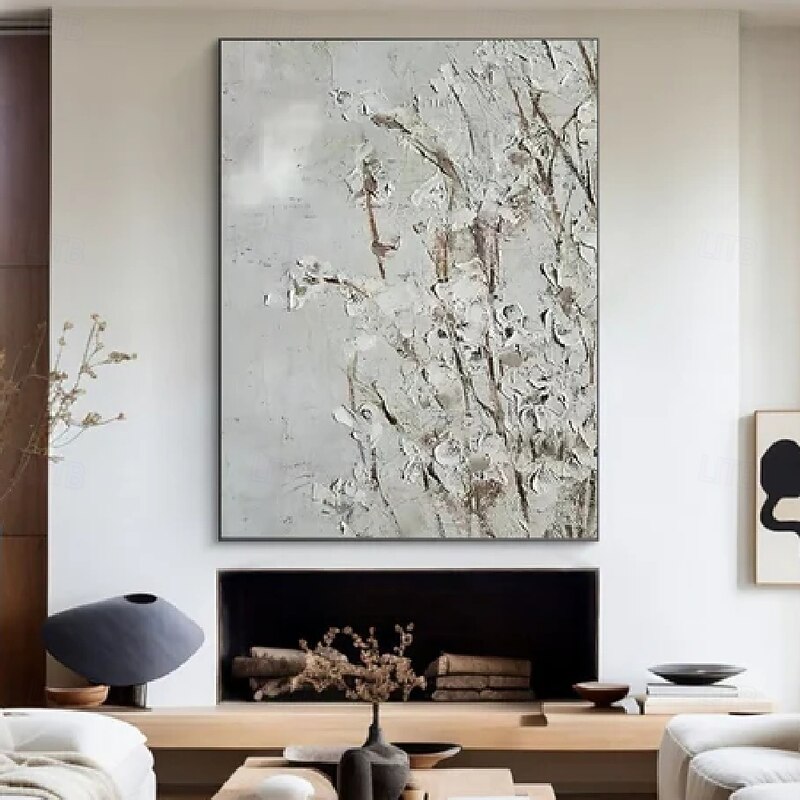 Large Flower Landscape Oil Painting On Canvas hand painted Pastel Floral Painting handmade Spring Flower Scenery Painting Large Wall Art painting for Living Room Decor