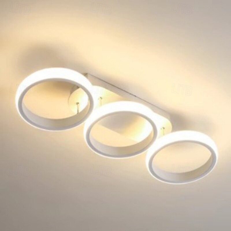 Modern LED Ceiling Light 3-Head Square Circular Embedded Ceiling Light 30W Three Color Ceiling Light Corridor Light Fixture Suitable for Bedroom Living Room Kitchen Office Lighting4