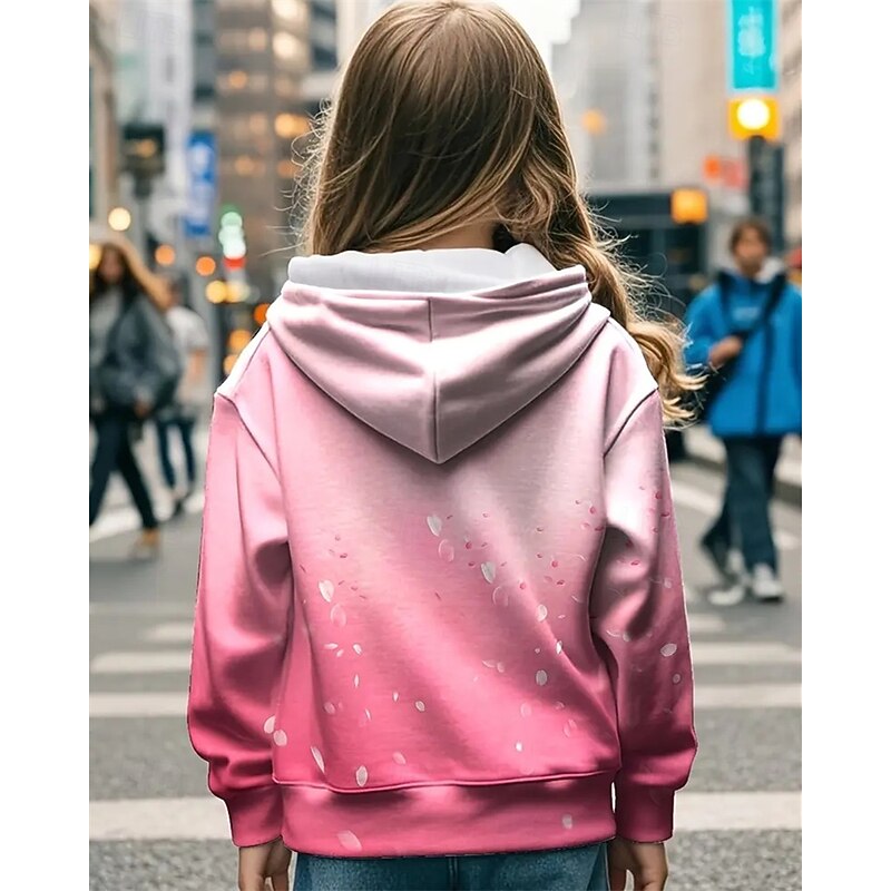 Girls' 3D Horse Hoodie Coat Outerwear Long Sleeve Spring Fall Adorable Sport Kids 4-12 Years Zip Street Daily Regular Fit2