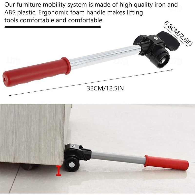 Furniture Lifter Mover Tool Set 440lb Heavy Duty Furniture Lifter with 4 Pulleys Easy & Safe Moving Kit for Sofas Refrigerators Couches Carpet & Hard Floors3