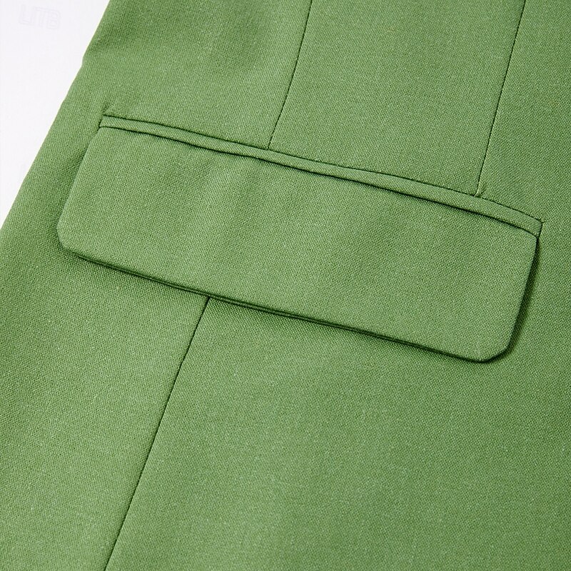 Men's Wedding Linen Suits Sky Blue Green Solid Colored Tailored Fit 2 Piece Single Breasted Two-buttons4