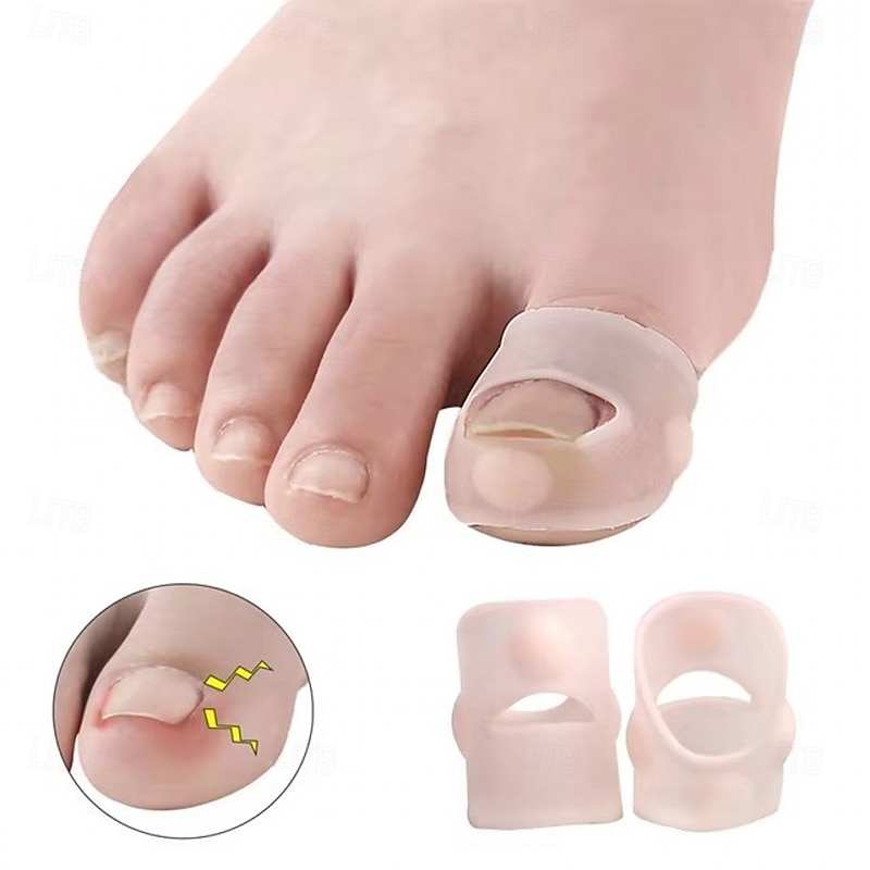 2PCS Silicone Ingrown Toenail Corrector – Invisible Toe Nail Straightening Brace, Pedicure Foot Care Tool for Paronychia Treatment & Nail Healing Protection