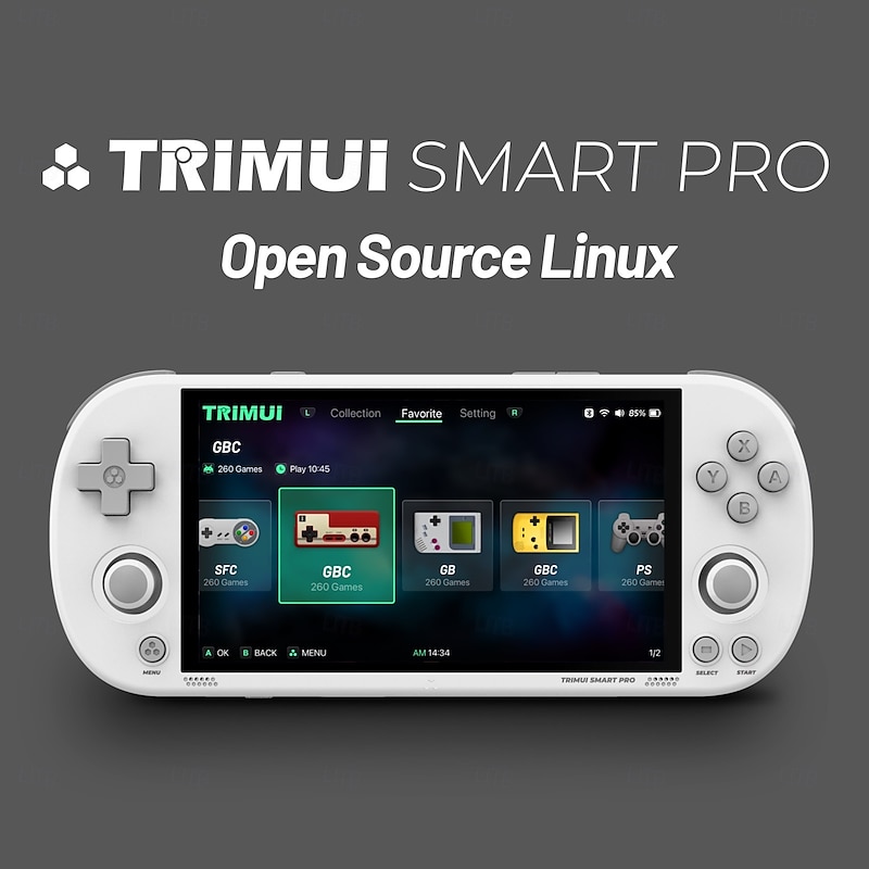 Trimui Smart Pro Handheld Game Console 4.96''IPS Screen Linux System Joystick RGB Lighting Smartpro Retro Video Game Player Gift2