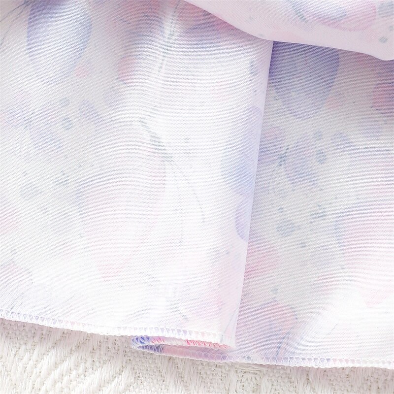 Kids Girls' Skirt Floral Streetwear Patchwork Performance 4 years+ Summer Black Pink4