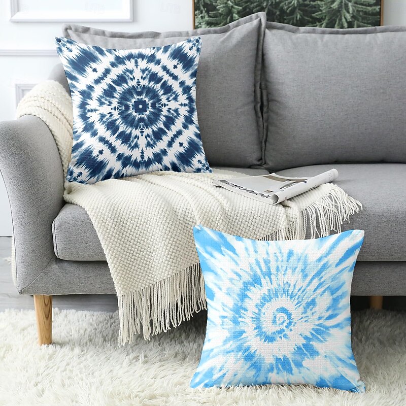 Mandala Tie Dye Decorative Toss Pillows Cover 1PC Soft Square Couch Cushion Case Pillowcase for Bedroom Livingroom Sofa Chair4