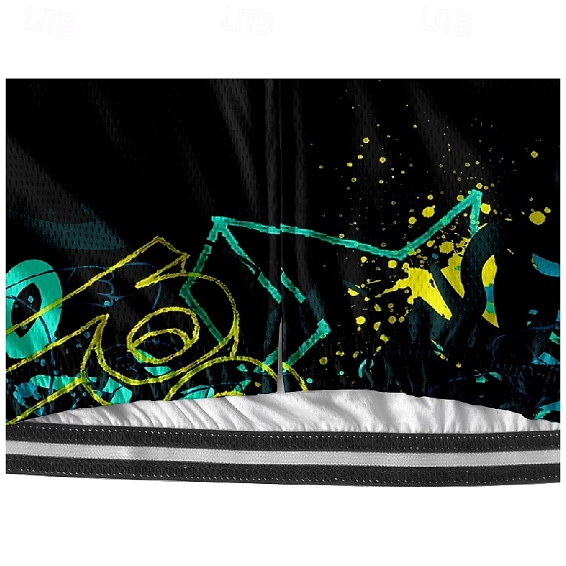 Men's Cycling Jersey Geometric Short Sleeve Bike Tee Tshirt Jersey with 3 Rear Pockets Mountain Bike MTB Quick Dry Anatomic Design Wicking Breathable Sports Black Clothing Apparel4