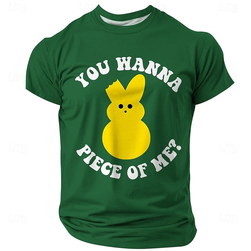 Easter Men's Rabbit Funny T Shirt Short Sleeve T shirt Crew Neck Shirt Fashion Designer Party Street Black Green Summer Spring Clothing Apparel S M L XL XXL XXXL2