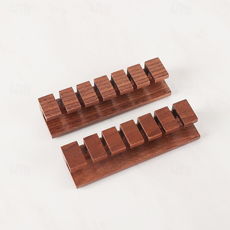 Walnut Wood Cable Organizer, Desk Cord Management Clip, Headphone Wire Holder, Solid Wood Cable Clamp for USB Charging Cables, Power Cords, Office and Home Wire Storage2