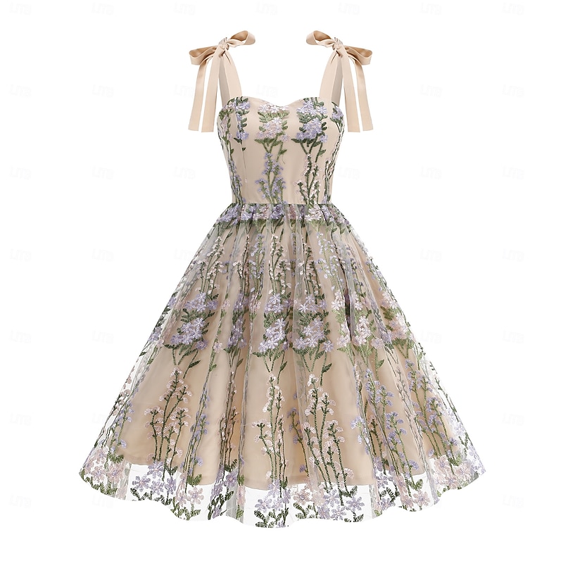 Retro Vintage 1950s Vintage Dress Dress Swing Dress Embroidered Floral Fancy Dress Women's Carnival Masquerade Daily Wear Bachelorette Party Adults' Dress Homecoming Dresses2