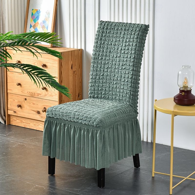 High Back Dining chair Cover For Home Polar Fleece Fabric Chair Cover Stretch Slipcovers Seat Chair Covers3