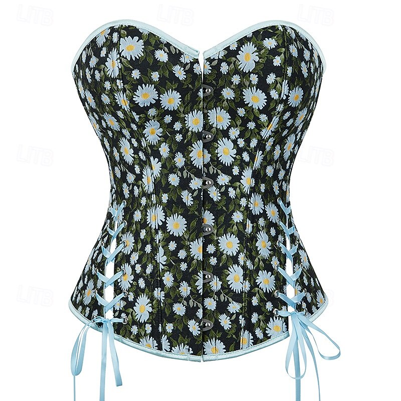 Rococo Overbust Corset Masquerade Jacquard Tummy Control Push Up Jacquard Fancy Dress Women's Royal Masquerade Party Carnival of Venice Adults' Corset2