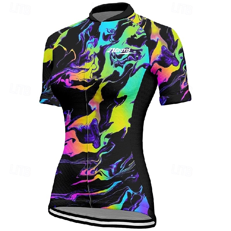 Women's Cycling Jersey Heart Gradient Short Sleeve Bike Tee Tshirt Jersey with 3 Rear Pockets Mountain Bike MTB Quick Dry Anatomic Design Wicking Breathable Sports Blue Purple Clothing Apparel4