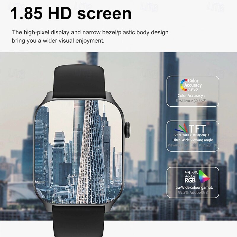 696 T12PRO Smart Watch Fitness Tracker ECG PPG Bluetooth Call Reminder Android iOS IP67 38mm 1.854