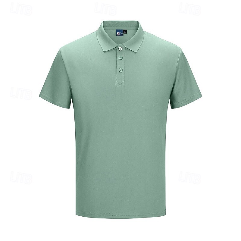 Men's Golf Shirt Pique Polo Shirt Business Casual Ribbed Polo Collar Short Sleeve Fashion Basic Solid Color Buttons Summer Spring &  Fall Regular Fit Black White Light Green Navy Blue Light Grey Golf4