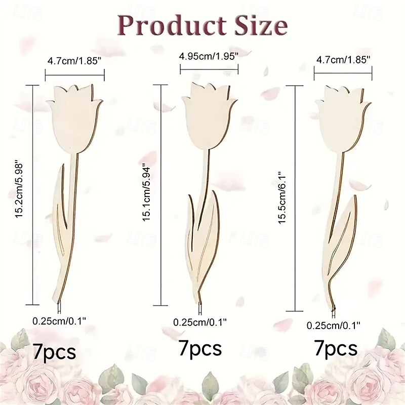 21pcs Wooden Roses Craft for Valentine'S Day And Mother'S Day2