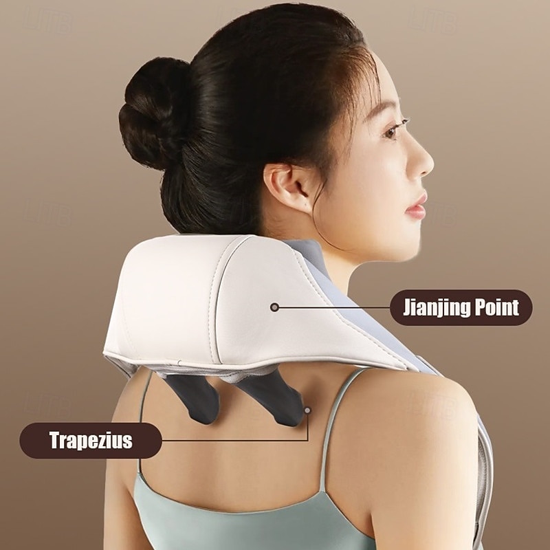 Neck Massager Shoulder Neck Back Neck Shoulder Neck Massager Trapezius Simulation Kneading Shawl Hot Compress4