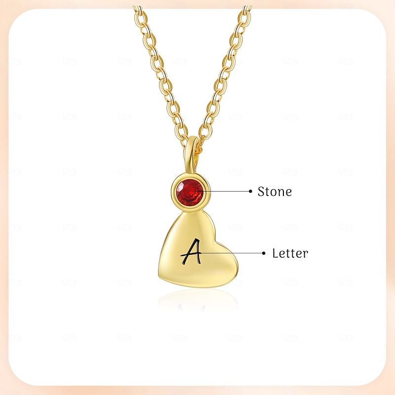 Personalized Birthstone & Initial Necklace Custom Best Gift for Mom – Pendant for Women, Ideal for Mother, Grandmother, Wife, or Girlfriend for Mother's Day, Valentine's Day, or Birthday3