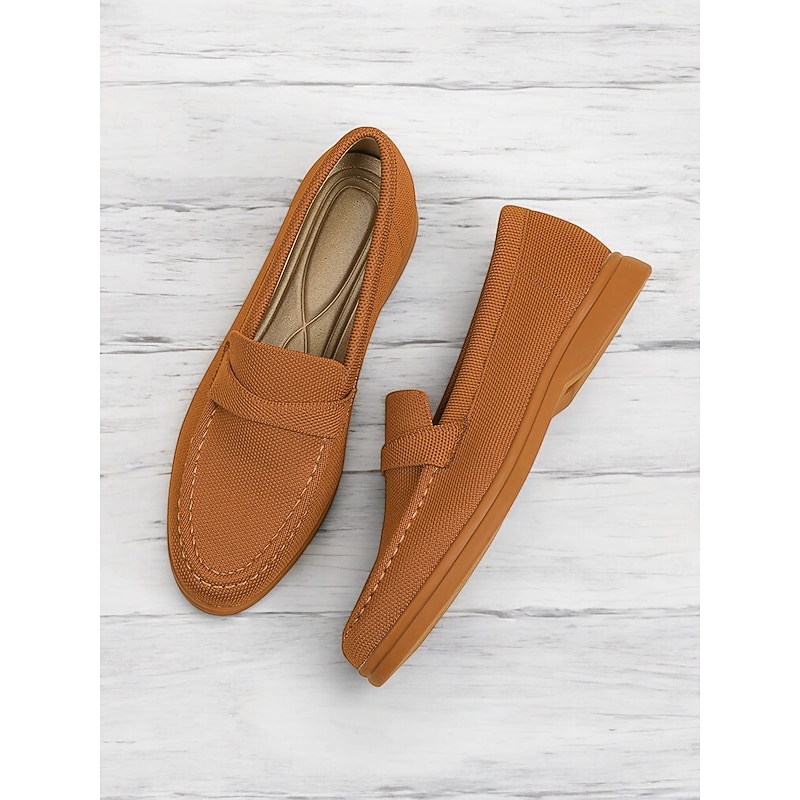 Women's Flyknit Slip-On Loafers - Lightweight Casual Walking Shoes for Work & Daily Wear2