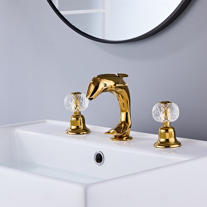 Bathroom Sink Faucet - Widespread Chrome Widespread Two Handles Three HolesBath Taps2