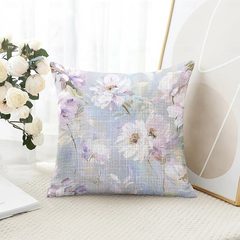 Floral Decorative Toss Pillows Cover 1PC Soft Square Couch Cushion Case Pillowcase for Bedroom Livingroom Sofa Chair
