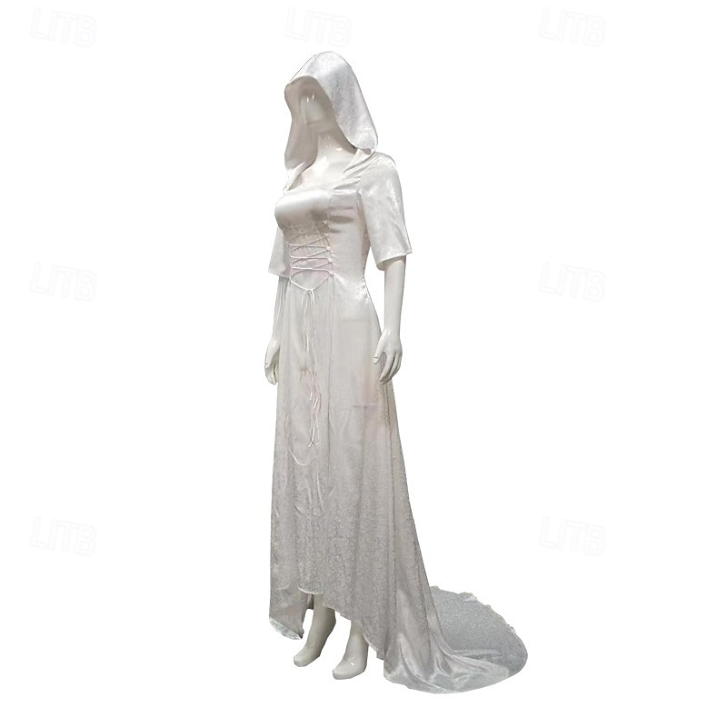 Retro Vintage Medieval Renaissance Floor Length Dress Viking Outlander Fancy Dress Women's Halloween Carnival Masquerade Party Adults' Dress3