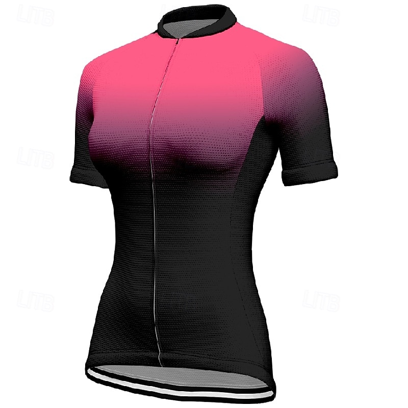 Women's Cycling Jersey Gradient Short Sleeve Bike Tee Tshirt Jersey with 3 Rear Pockets Mountain Bike MTB Quick Dry Anatomic Design Wicking Breathable Sports Yellow Pink Red Clothing Apparel3
