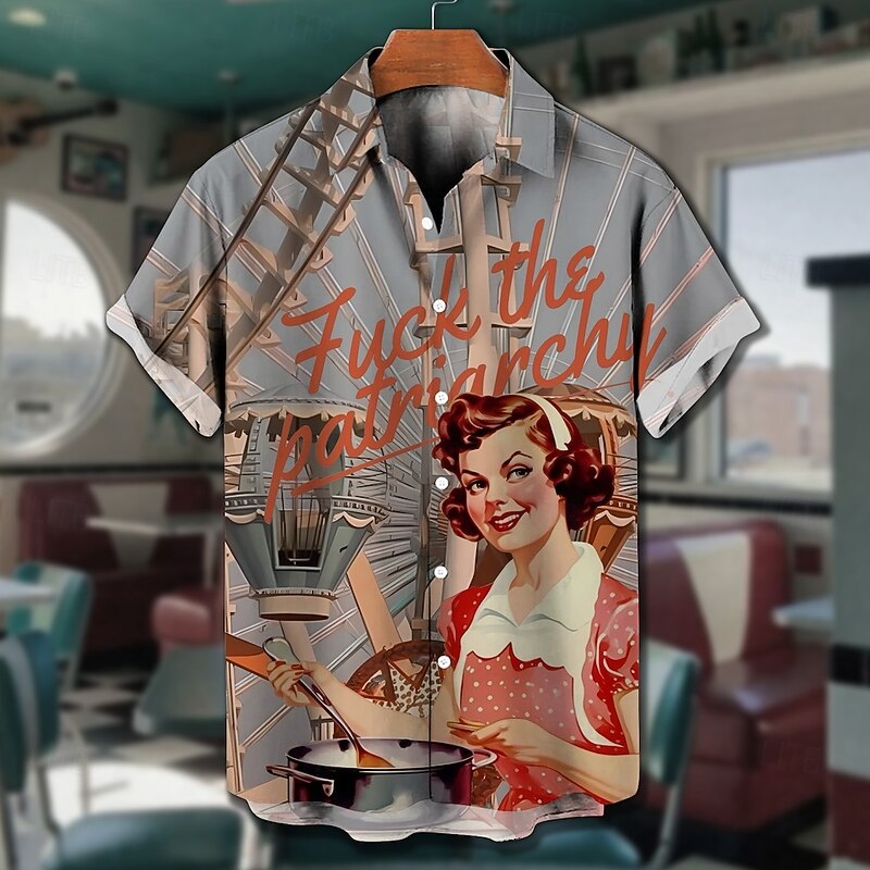 Blouse / Shirt Retro Poster Retro Girl Graphic For Men's Adults' Masquerade 3D Print Vacation Party3