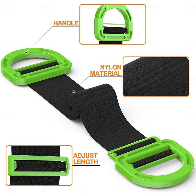 Adjustable Lifting Moving Strap Furniture Moving Straps for Furniture, Boxes, Mattress, Construction Materials and Heavy, Supports Up to 220 Lbs4