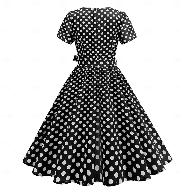 Retro Vintage 1950s Grease Outfits Dress Swing Dress Polka dots Fancy Dress Women's Masquerade Daily Wear Bachelorette Party Adults' Dress Homecoming Dresses3