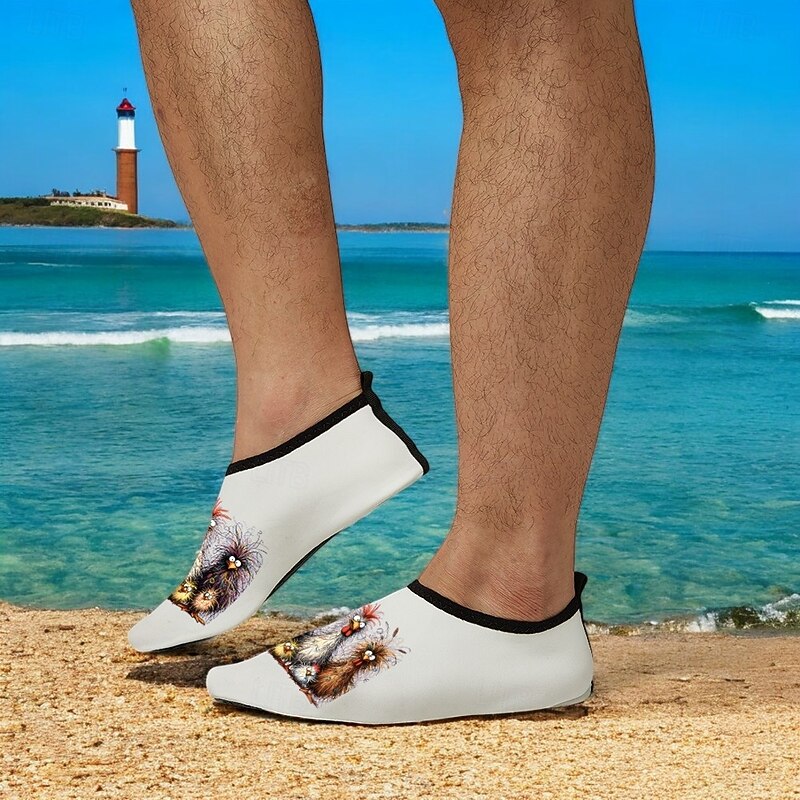 Men's Funny Beach Water Shoes - Cartoon Chicken Print, Quick-Dry Aqua Socks for Swimming, Surfing & Outdoor Activities3