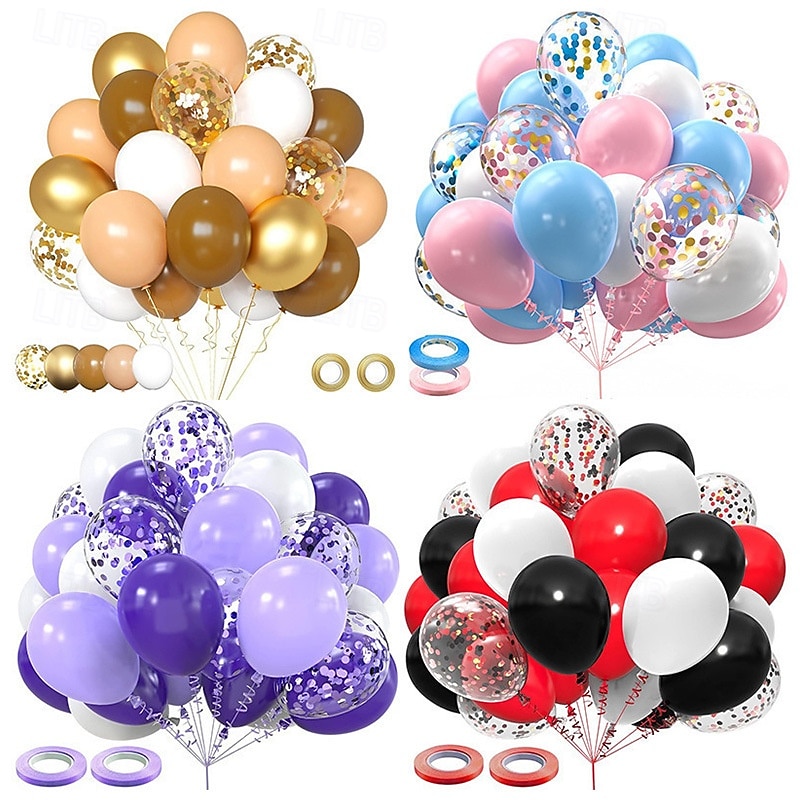 Birthday Party 30-Pc Balloon Set Glitter Balloons Happy Birthday Multiple Colors Available3