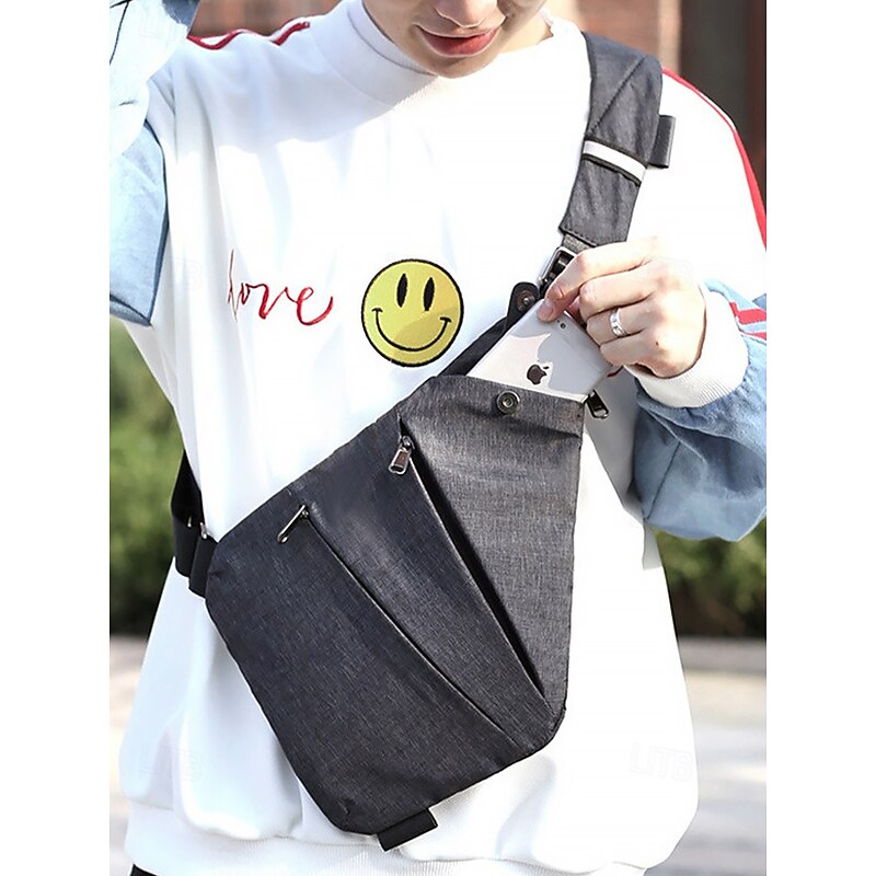 Men's Waterproof Anti-Theft Shoulder Bag Chest Bag - Fashion Crossbody Chest Bag, Lightweight Shoulder Bag, Suitable for Travel, Work and Daily Leisure Use3