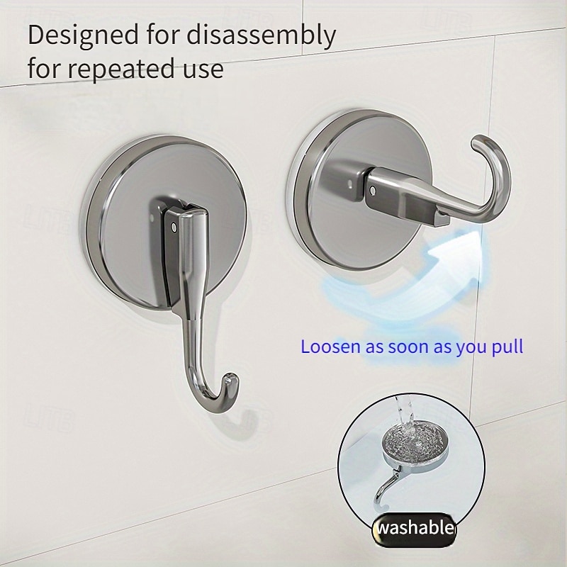 2PCS Suction Cup Heart Hooks, No-Drill Vacuum Wall Hooks, Strong Adhesive Single Hooks for Kitchen, Bathroom, and Door Back Storage2