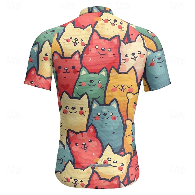 Men's Cycling Jersey Cat Short Sleeve Bike Tee Tshirt Jersey with 3 Rear Pockets Mountain Bike MTB Quick Dry Anatomic Design Wicking Breathable Sports Navy Blue Royal Blue Blue Clothing Apparel4