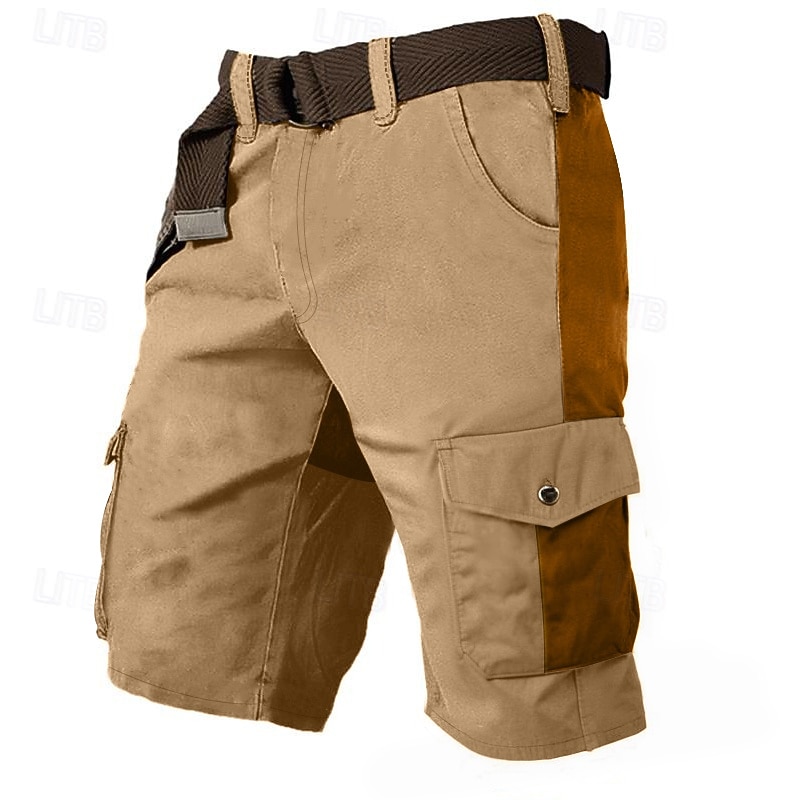 Men's Cargo Shorts Shorts Bermuda shorts Casual Shorts Multi Pocket Straight Leg Color Block Wearable Breathable Knee Length Outdoor Casual Daily Fashion Classic Black Green