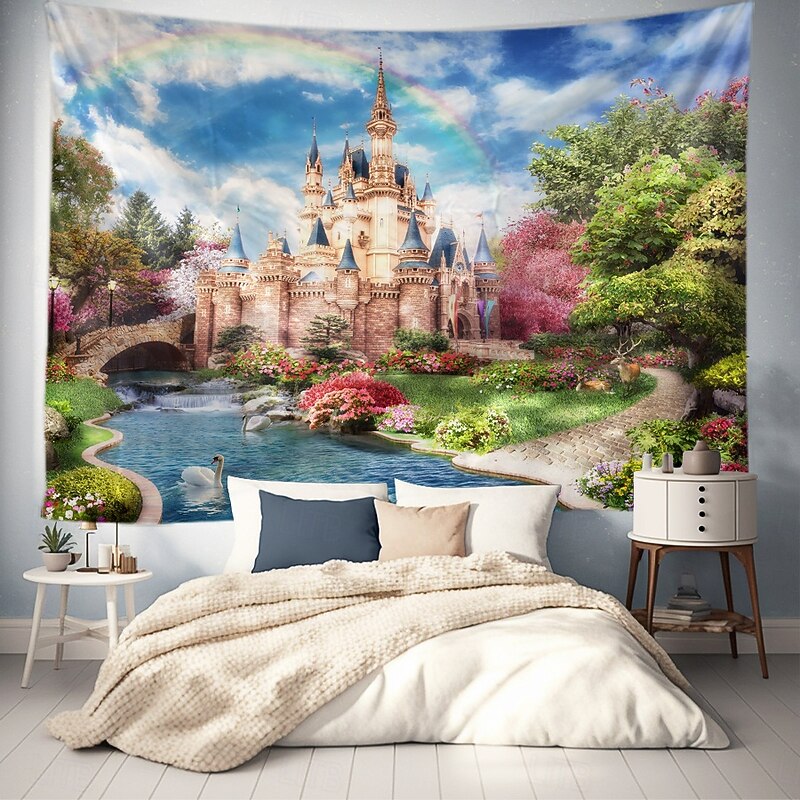 Landscape Garden Theme Hanging Tapestry Wall Art Large Tapestry Mural Decor Photograph Backdrop Blanket Curtain Home Bedroom Living Room Decoration