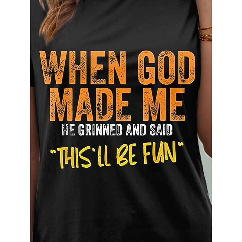 Women's T Shirt Graphic Letter Stylish Casual Short Sleeve Round Neck Regular Tops Daily Weekend Print Black White Pink Blue Purple Summer Spring3