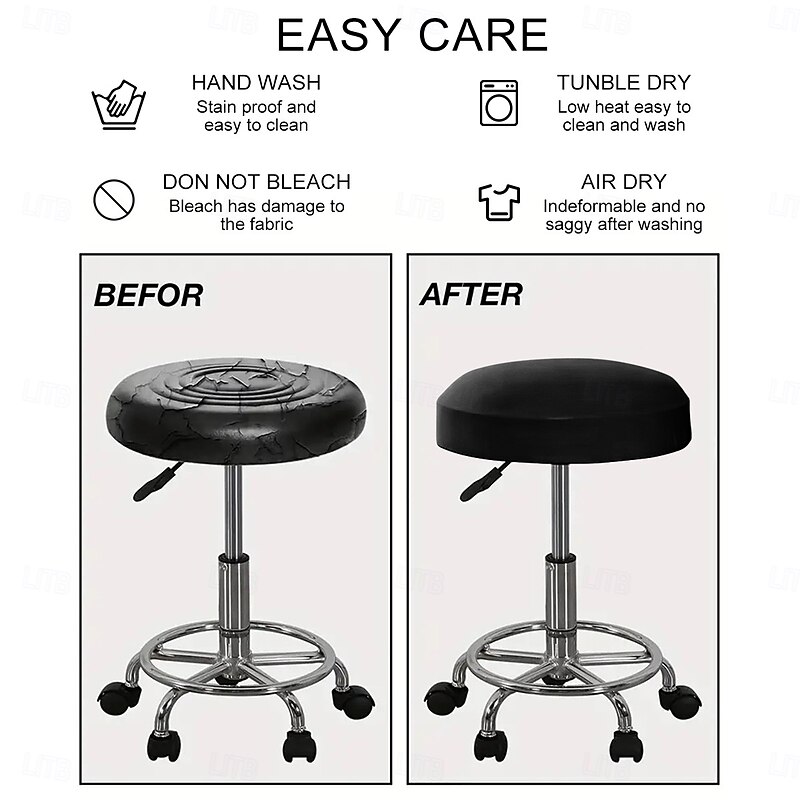 Waterproof Round Stool Covers Round Bar Stool Covers Bar Chair Covers Bar Stool Seat Covers Washable Stool Cushion Slipcover3