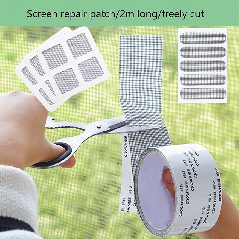 1pc 5cm * 200cm Screen Window Screen Door Repair Patch Door And Window Water Hole Repair Joint Anti Grain Patch Hole Mesh Window Screen Repair Patch Mosquito Net